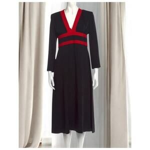 Michael Kors Collection Black and Red Midi Dress